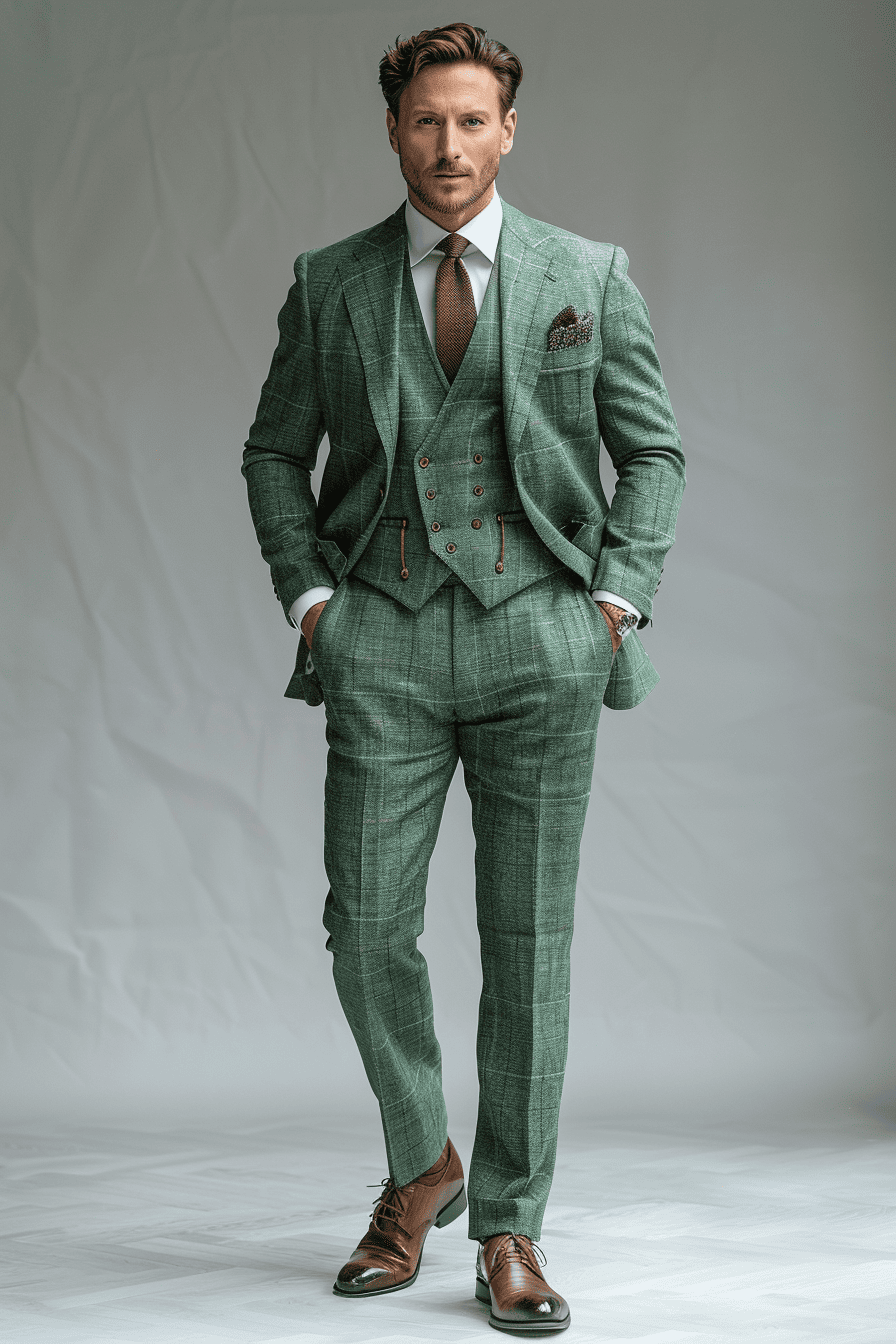 Sage Green Linen Wedding Suit — Custom Made to Measure