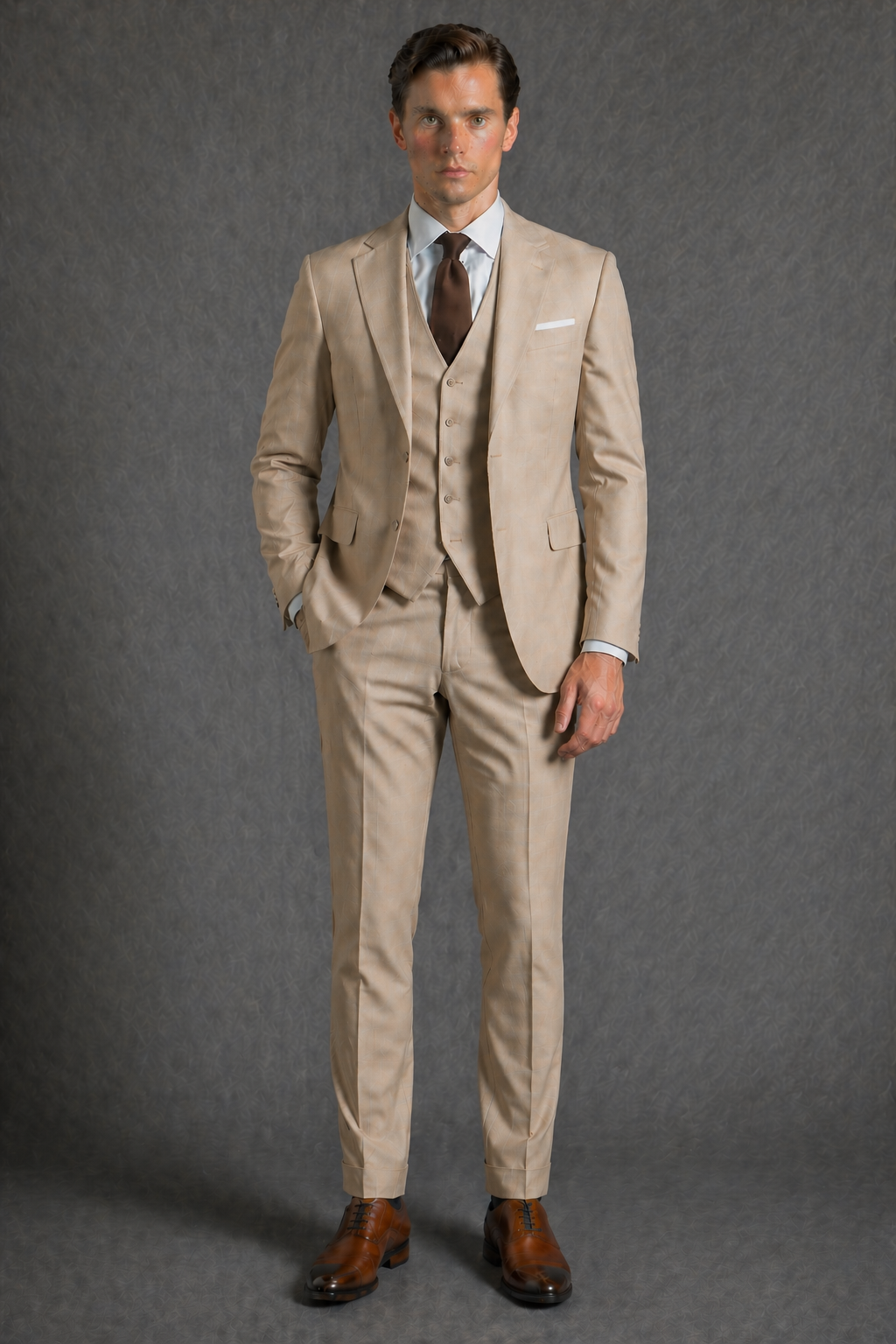 Sand Wool Father of the Bride Suit — Custom Made
