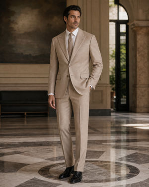 Sand Cashmere Blend Winter Suit — Custom Made to Measure — 2