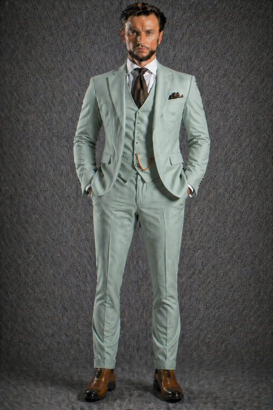 Seafoam Wool Father of the Bride Suit — Custom Made
