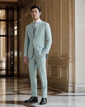 Seafoam Linen Outdoor Wedding Suit — Custom Made to Measure — 2