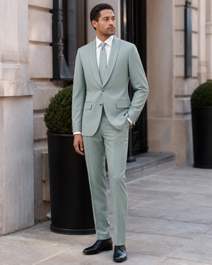 Seafoam Wool Shawl Lapel Suit — Custom Made to Measure — 3