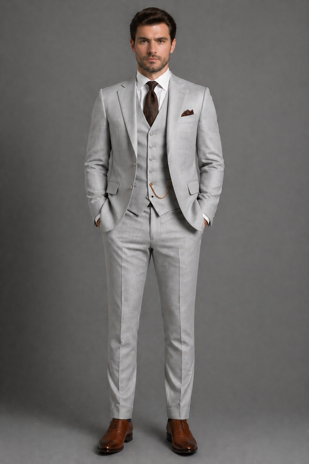 Silver Wool Father of the Bride Suit — Custom Made