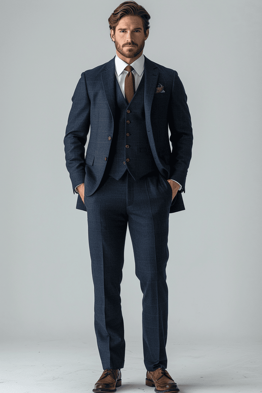 Slate Blue Wool Tuxedo — Custom Made to Measure