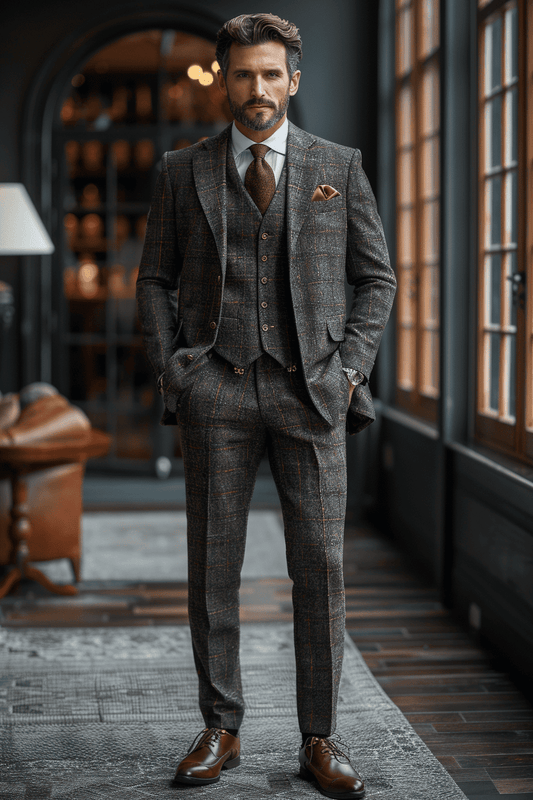 Slate Blue Silk Blend Cocktail Party Suit — Custom Made to Measure
