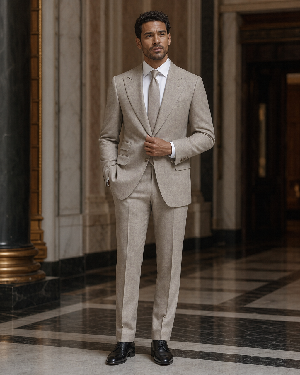 Stone Flannel Winter Suit - Custom Made to Measure front view
