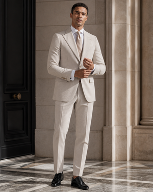 Stone Seersucker Summer Suit — Custom Made to Measure — 1