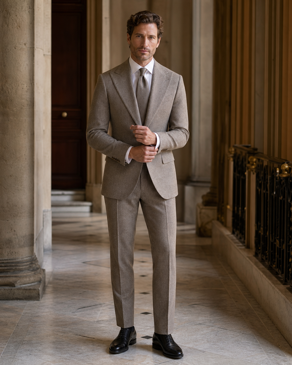 Stone Tweed Winter Suit - Custom Made to Measure front view