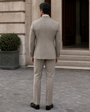 Stone Wool Shawl Lapel Suit — Custom Made to Measure — 2