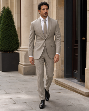 Stone Wool Shawl Lapel Suit — Custom Made to Measure — 1