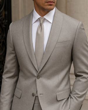 Stone Wool Shawl Lapel Suit — Custom Made to Measure — 4