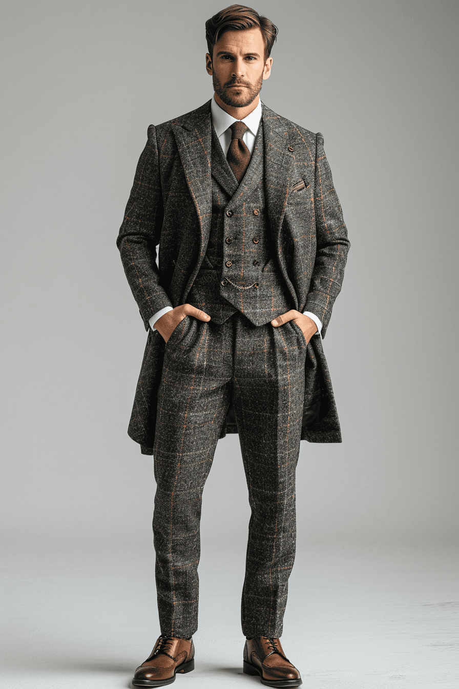 Tan Cotton Business Suit — Custom Made to Measure