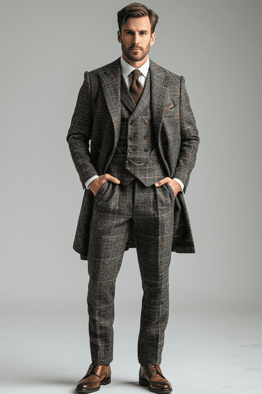 Tan Cotton Business Suit — Custom Made to Measure