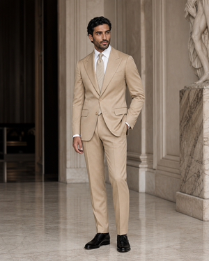 Tan Cotton Beach Wedding Suit — Custom Made to Measure — 2