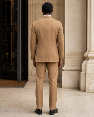 Tan Wool Shawl Lapel Suit — Custom Made to Measure — 2