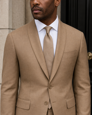 Tan Wool Shawl Lapel Suit — Custom Made to Measure — 4