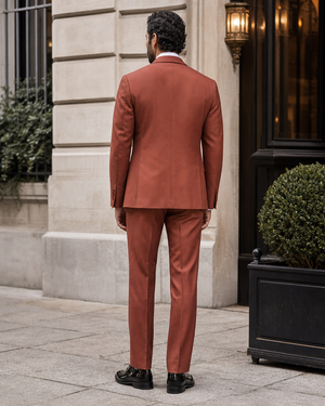 Terracotta Wool Shawl Lapel Suit — Custom Made to Measure — 2