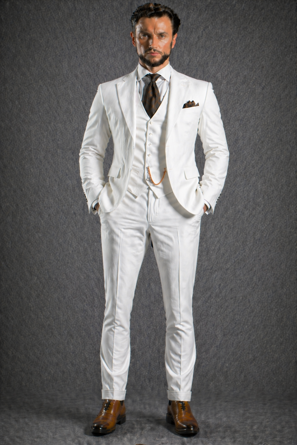 White Linen Slim Fit Suit — Custom Made to Measure