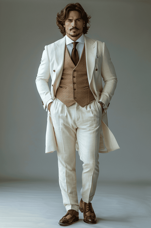 White Wool Wedding Suit — Custom Made to Measure