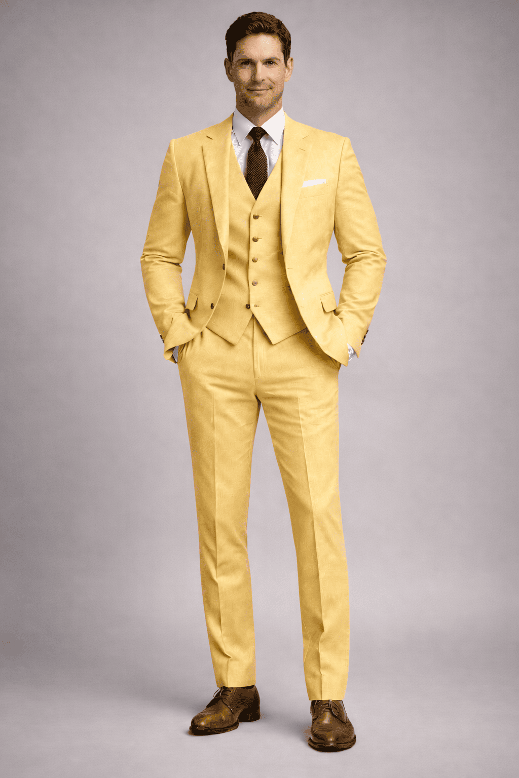 Yellow Linen Father of the Bride Suit — Custom Made