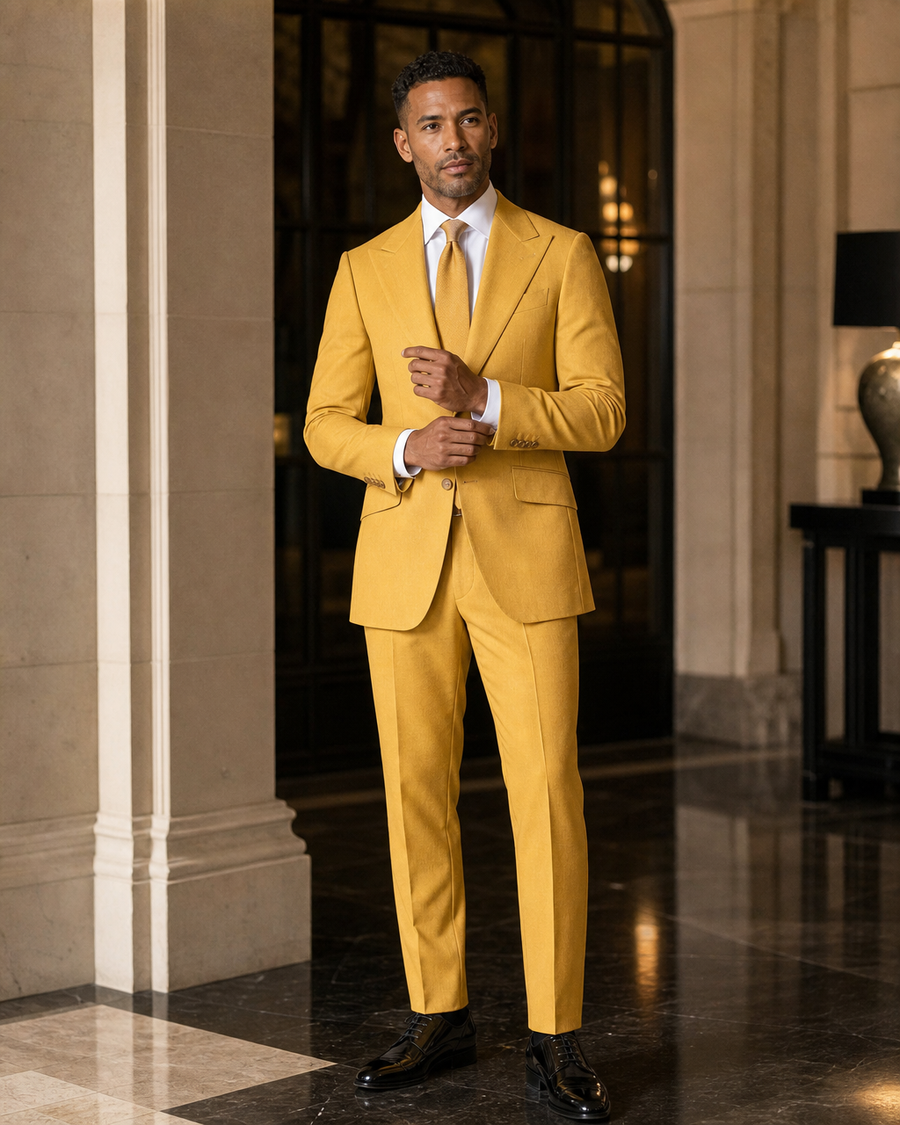Yellow Flannel Winter Suit — Custom Made to Measure