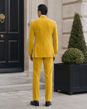 Yellow Velvet Shawl Lapel Suit — Custom Made to Measure — 2