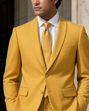 Yellow Wool Shawl Lapel Suit — Custom Made to Measure — 4