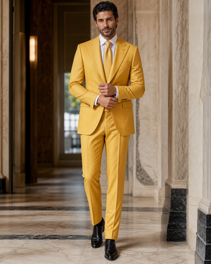 Yellow Wool Winter Suit — Custom Made to Measure — 1
