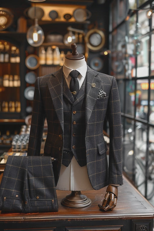 Men's Black Wool Suit — Custom Made to Measure | SuitedNoir