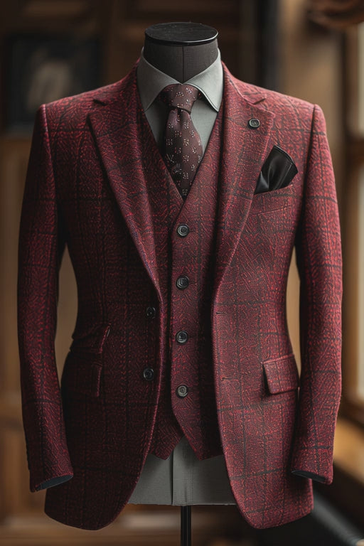 Maroon Wool — SuitedNoir