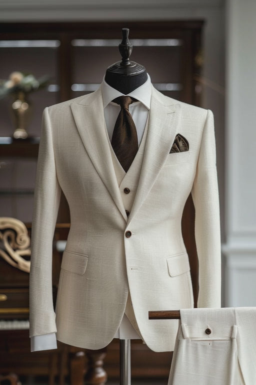 Pure White Linen Suit — custom made to measure men's suit by SuitedNoir