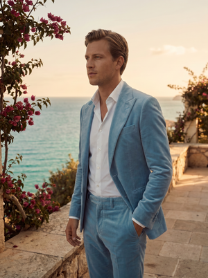 Baby Blue Velvet Suit — Custom Made to Measure — 2