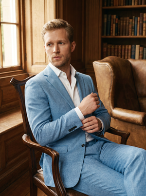 Baby Blue Wool Suit — Custom Made to Measure — 3
