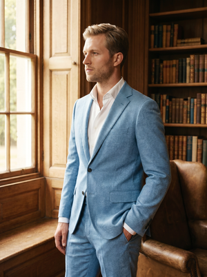 Baby Blue Wool Suit — Custom Made to Measure — 2