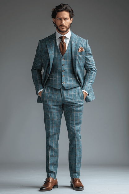 Baby Blue Flannel Suit — Custom Made to Measure