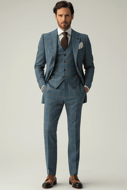 Baby Blue Flannel Suit — Custom Made to Measure