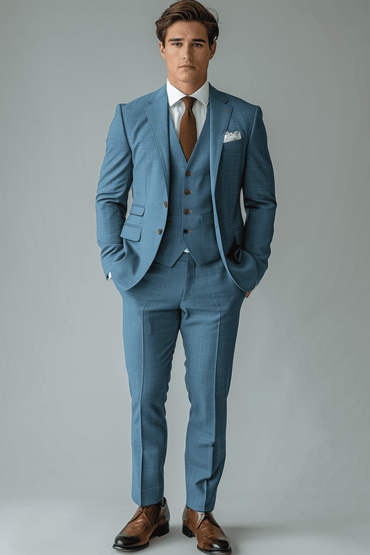 Baby Blue Cashmere Blend Suit — Custom Made to Measure