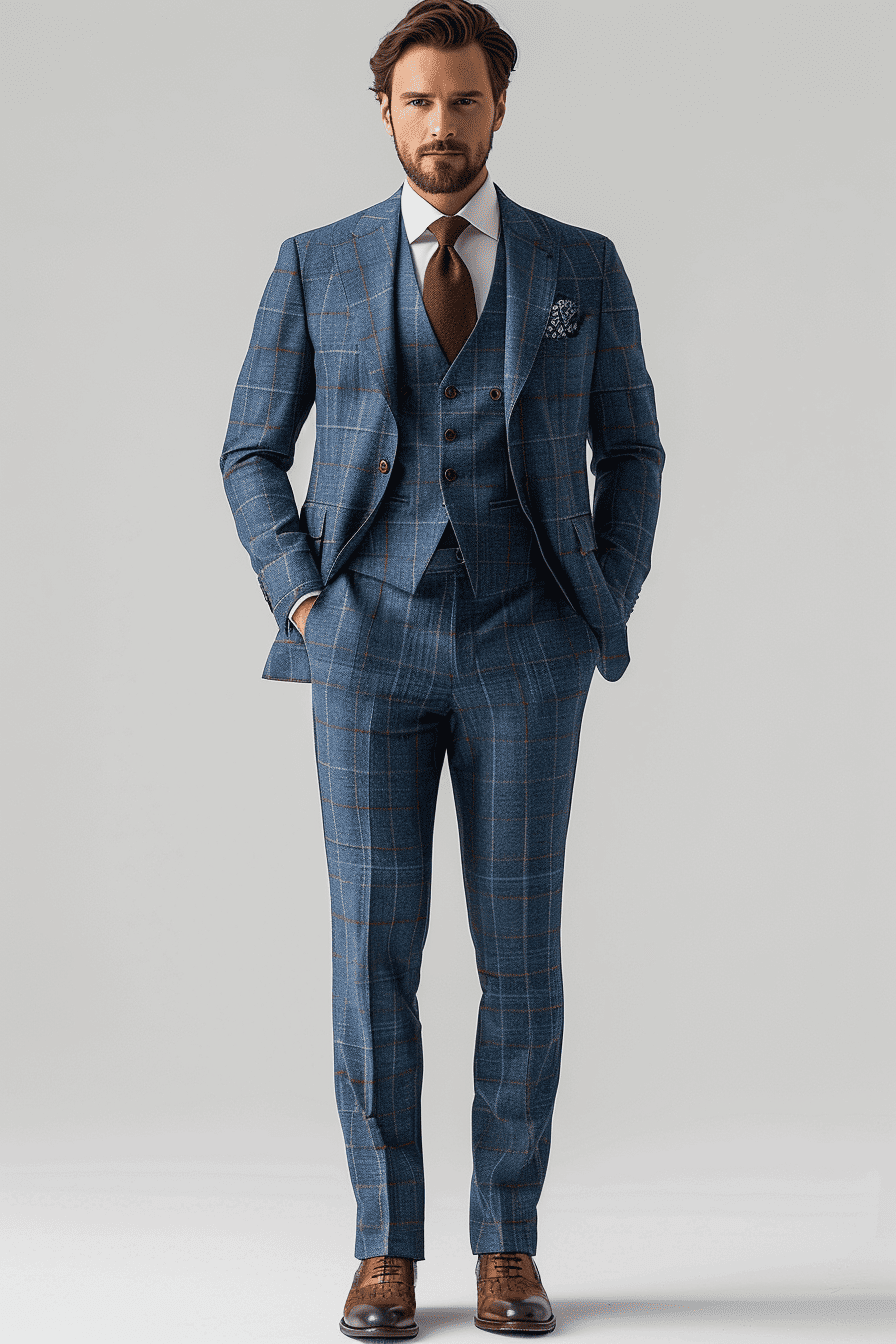 Baby Blue Wool Graduation Suit — Custom Made to Measure