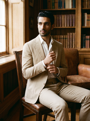 Beige Cotton Suit — Custom Made to Measure — 3