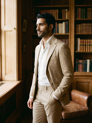 Beige Cotton Suit — Custom Made to Measure — 2