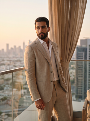 Beige Linen Suit — Custom Made to Measure — 1