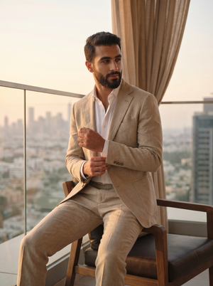 Beige Linen Suit — Custom Made to Measure — 3