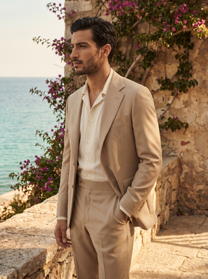 Beige Silk Blend Suit — Custom Made to Measure — 2