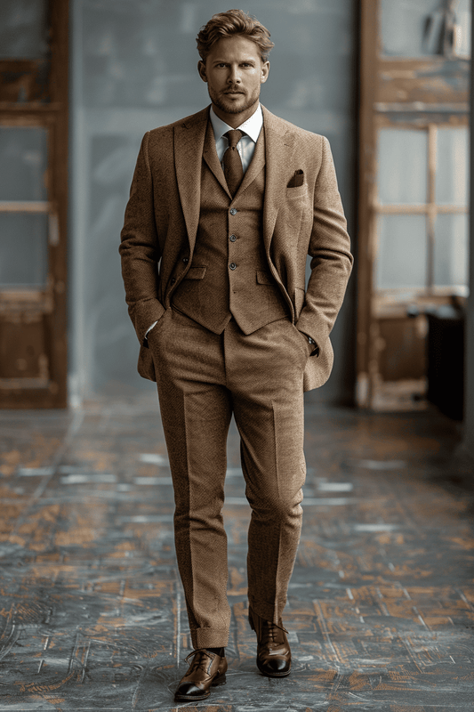 Beige Cashmere Blend Suit — Custom Made to Measure