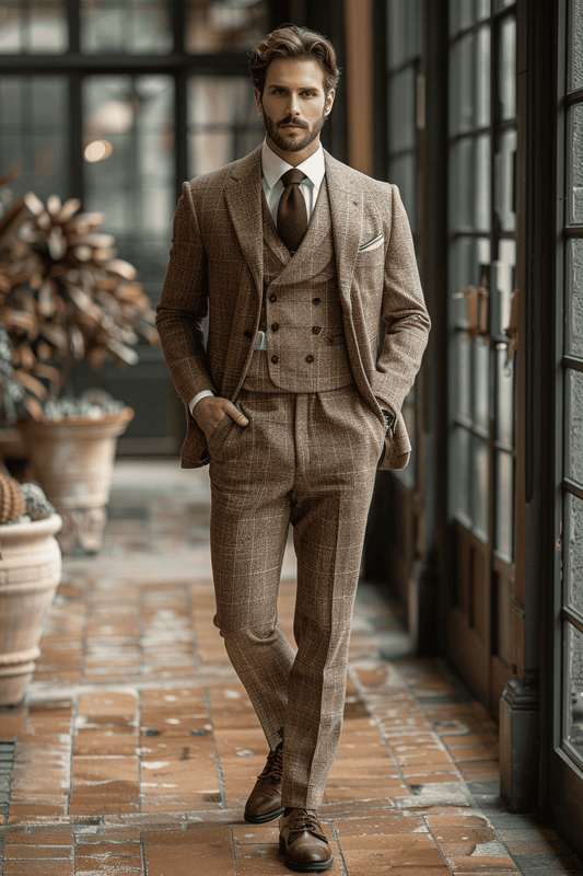 Beige Cotton Graduation Suit — Custom Made to Measure