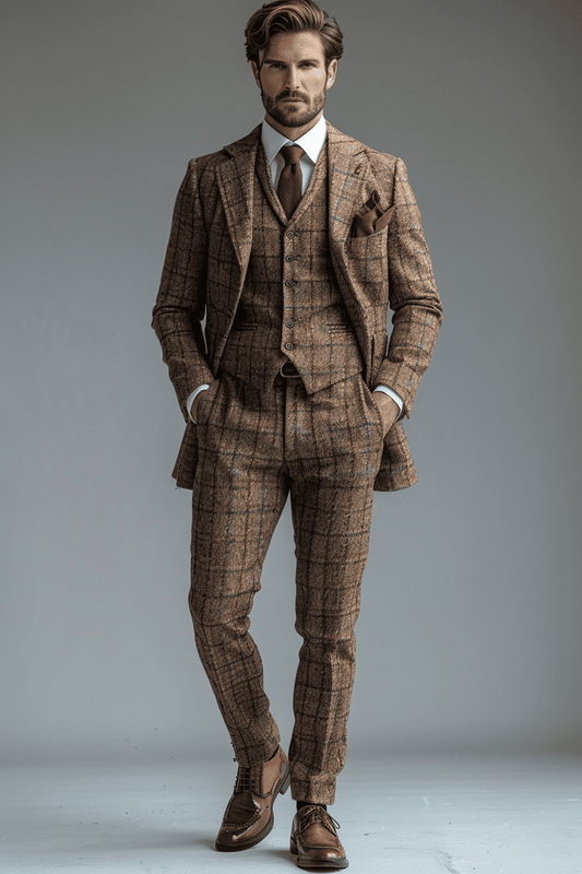 Beige Flannel Suit — Custom Made to Measure