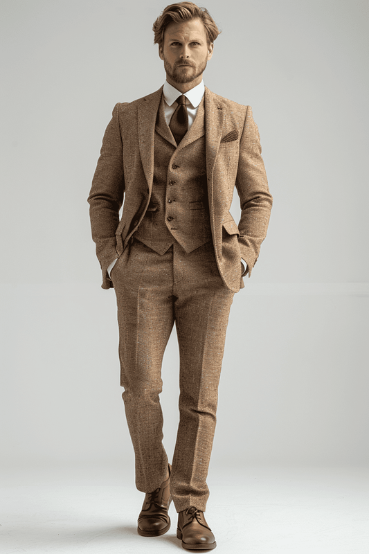 Beige Linen Graduation Suit — Custom Made to Measure