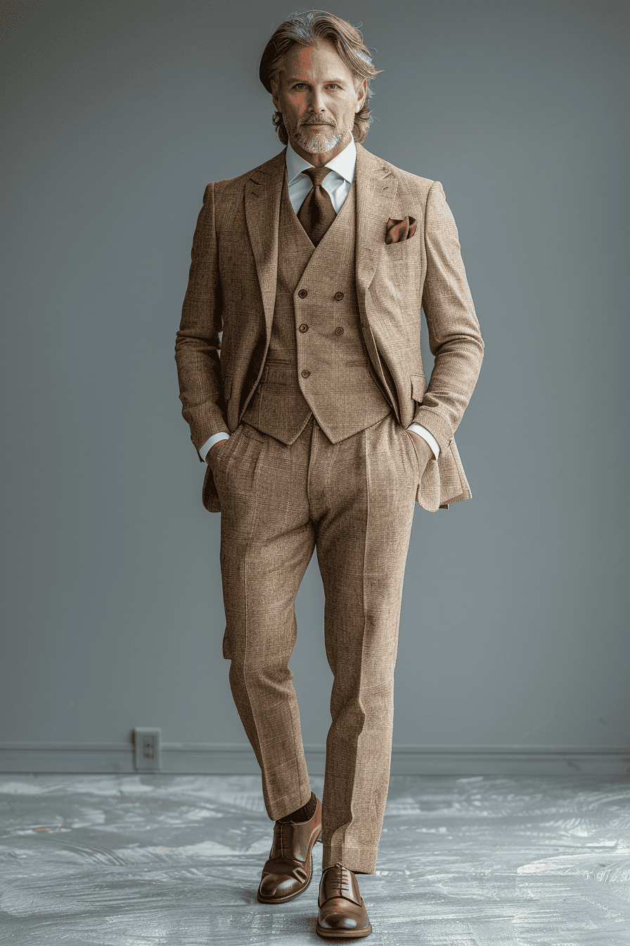 Beige Seersucker Suit — Custom Made to Measure