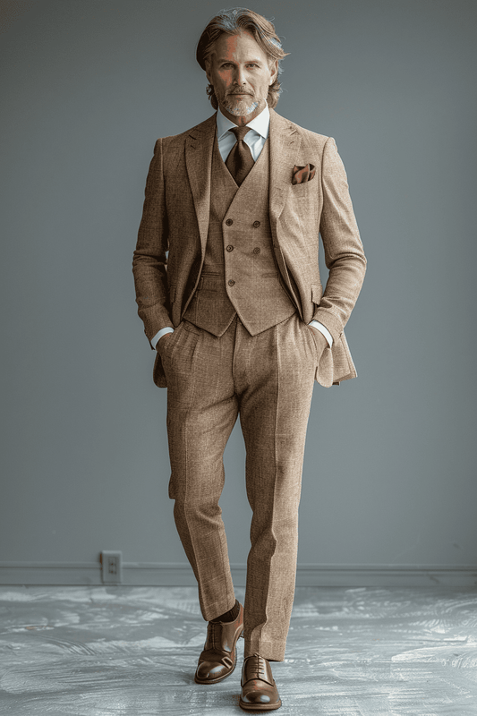 Beige Seersucker Suit — Custom Made to Measure