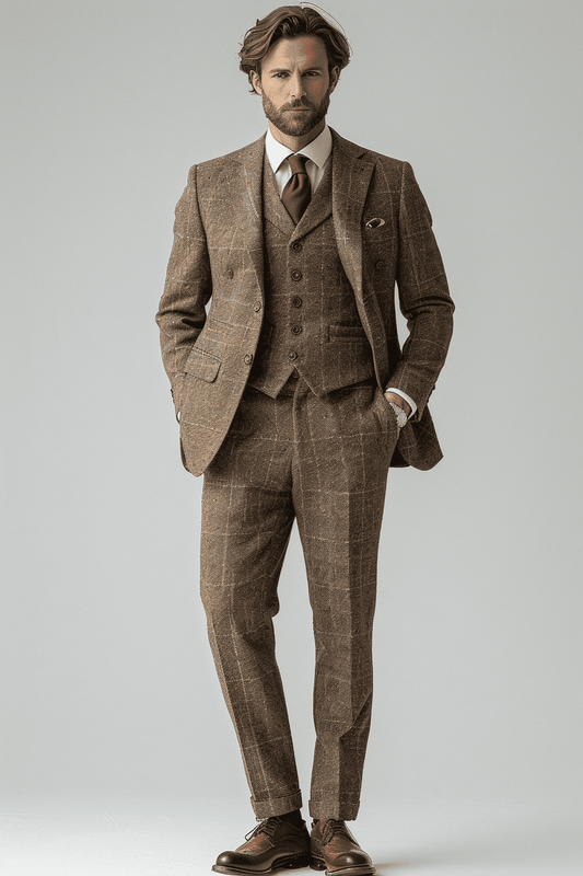 Beige Wool Graduation Suit — Custom Made to Measure